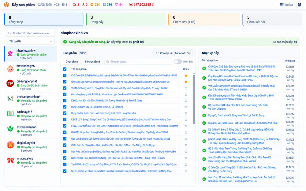 Đẩy sản phẩm Shopee – giao diện Shop Manager